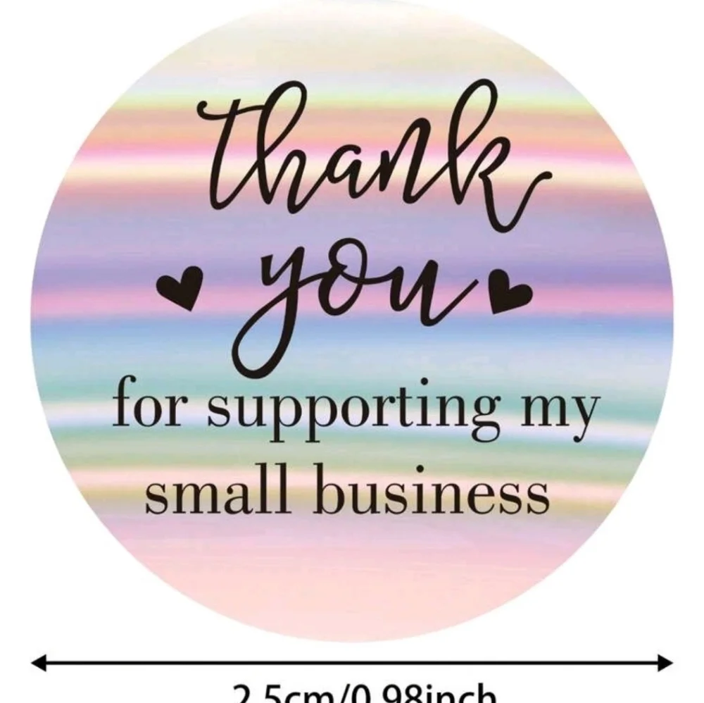 🔹️550 bundle piece 50 silver thank you cards +500 “Thank You”  silver Stickers